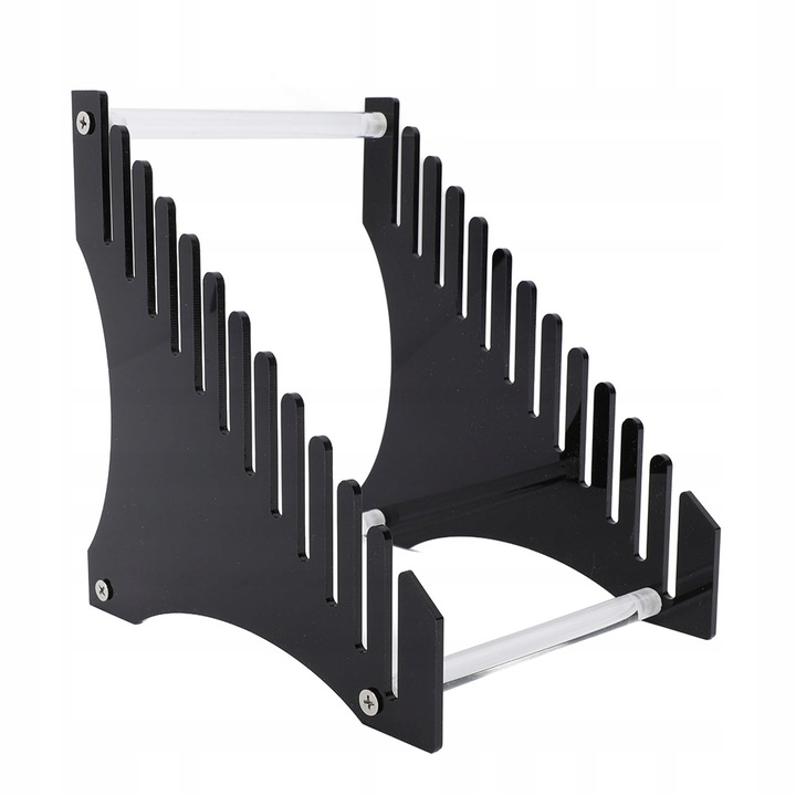 Suport pentru 12 discuri vinil, acrilic, design minimalist, dimensiuni 16x21x22cm