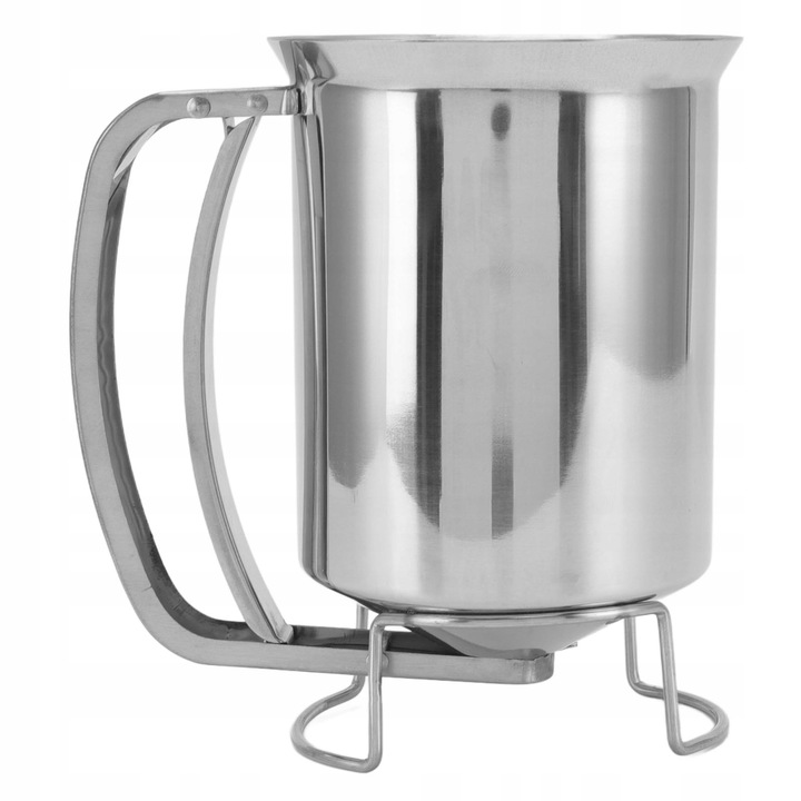 Dozator de aluat din inox, 10,5x16,2cm, pentru clatite si briose, set 1 buc.