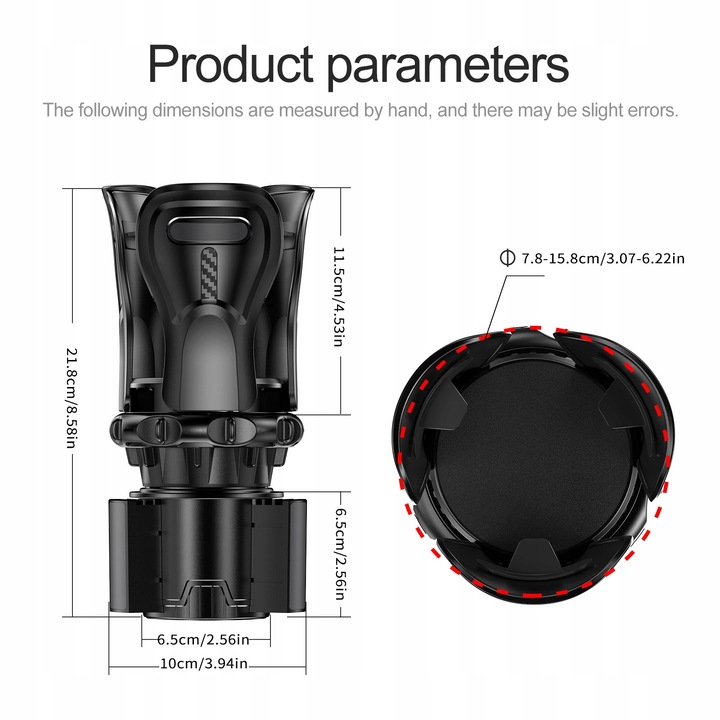 Autós pohártartó, kihúzható, állítható alappal