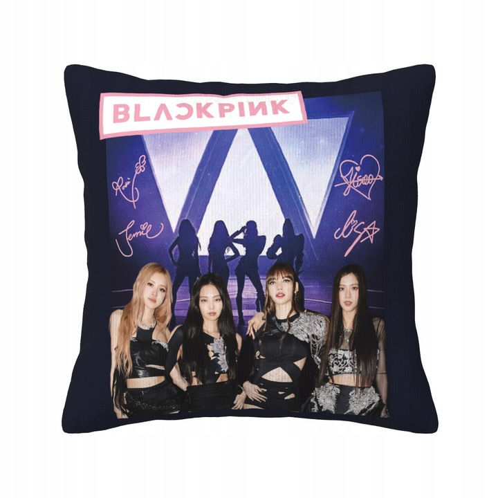 K-Pop Blackpink díszpárna, fekete színű