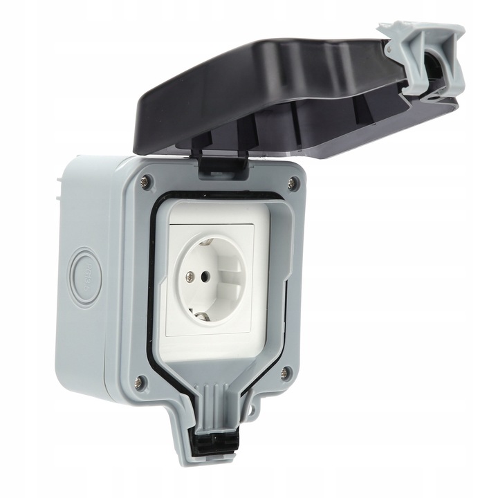 Prize exterioara hermetica 250V, plastic ABS, rezistenta la apa, pentru parcari, set