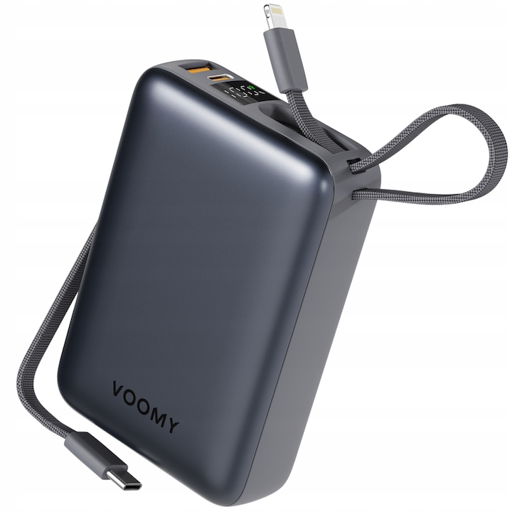 Power bank VOOMY Voomy Charge P620, 20,000mAh, 22.5W, cu cabluri integrate