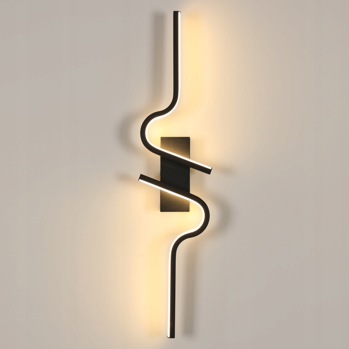 Aplica LED Tealight, minimalista, 16W, 3000K, fekete, 60x13x5.5cm