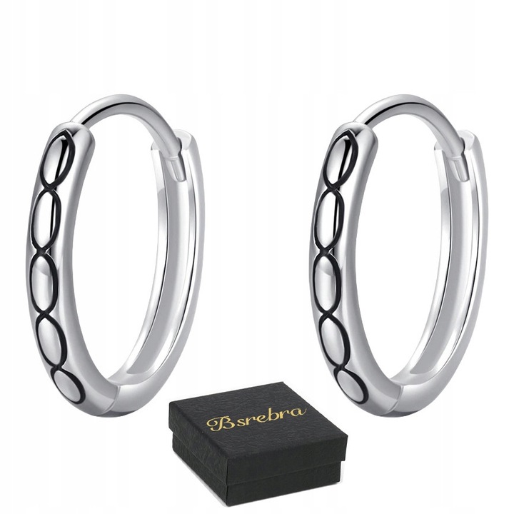 Cercei din argint 925, Bsrebra, design elegant, hipoalergenici, 13.1mm, argintiu