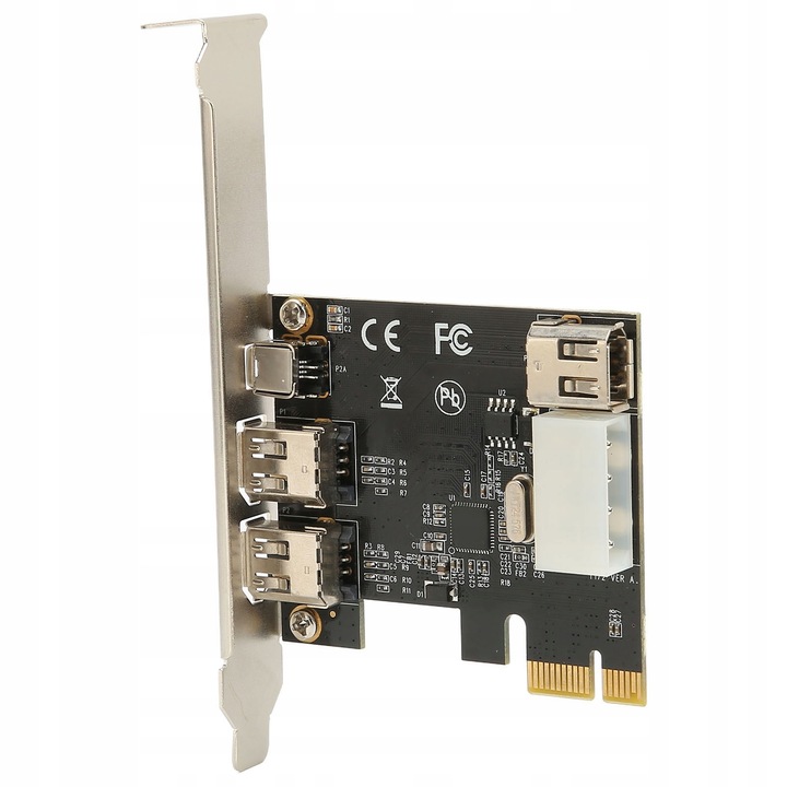 Carda PCI Express 1X 4 porturi Firewire 1394A, cablu 6Pin la 4Pin, 80cm