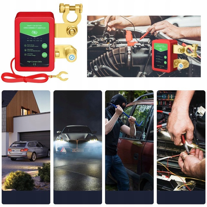 Dispozitiv de deconectare automata a acumulatorului 12V 240A cu 2 telecomenzi