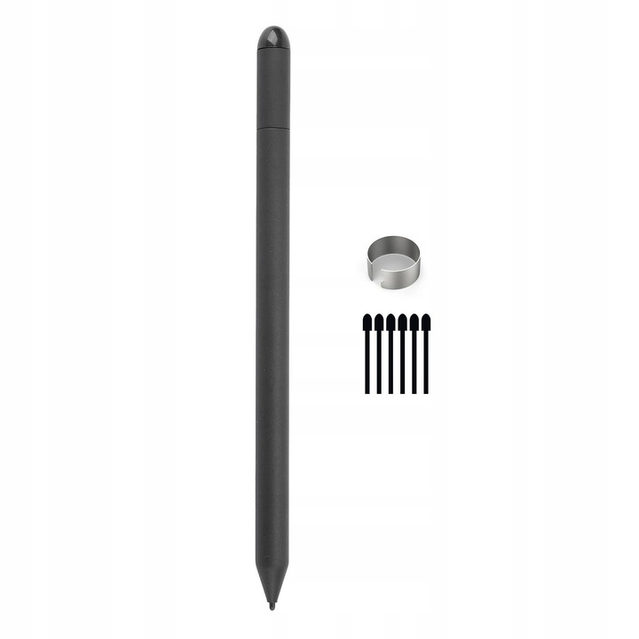 Stylus EMR cu guma pentru tablete, 6 varfuri de schimb, negru, 15x0,9x0,9 cm, set