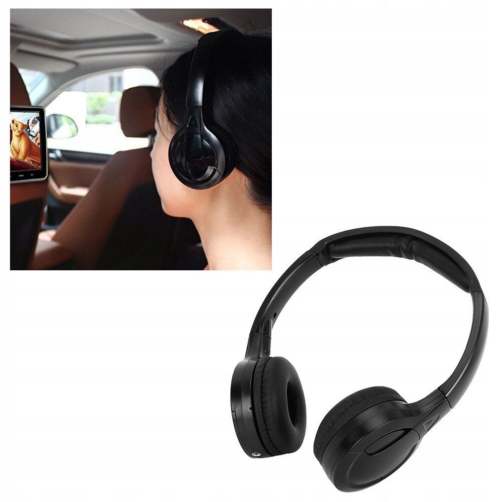 Casti wireless stereo pe infrarosu, doua canale, design ergonomic, pliabile, 30mm, 10m