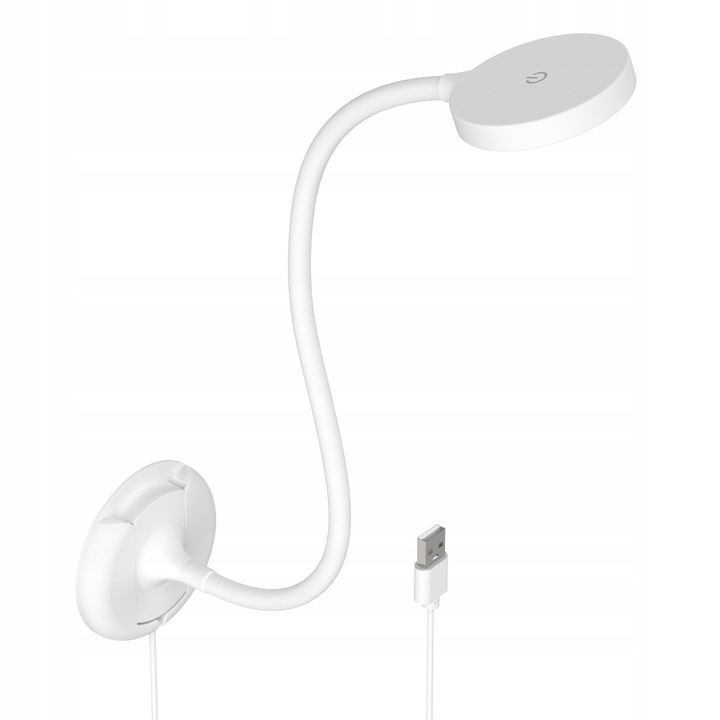 Lampa de citit LED de perete ENUOTEK, 3 culori, dimabila, USB, 47cm