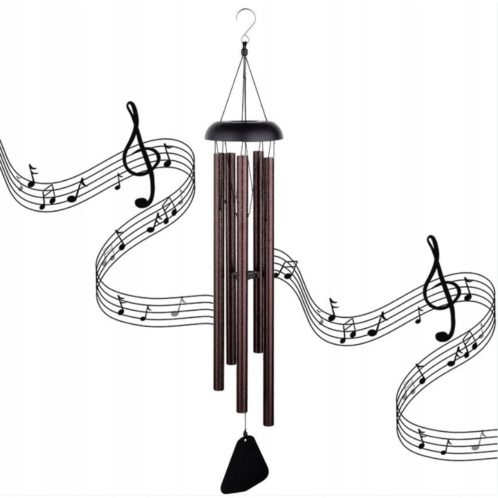 Dzwonki wietrzne, 92cm, metal, 5 tuburi, pentru gradina
