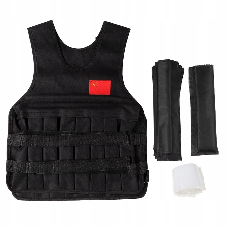 Vesta de antrenament cu greutati ajustabila 20kg, neagra