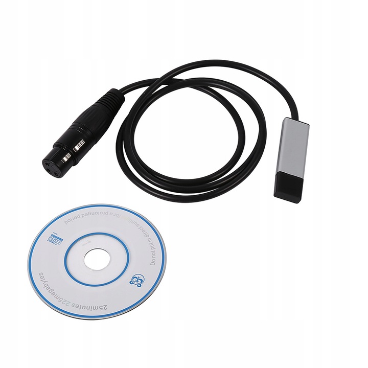 Adaptor Mini USB la DMX512, 1m, negru, set cu CD de instalare