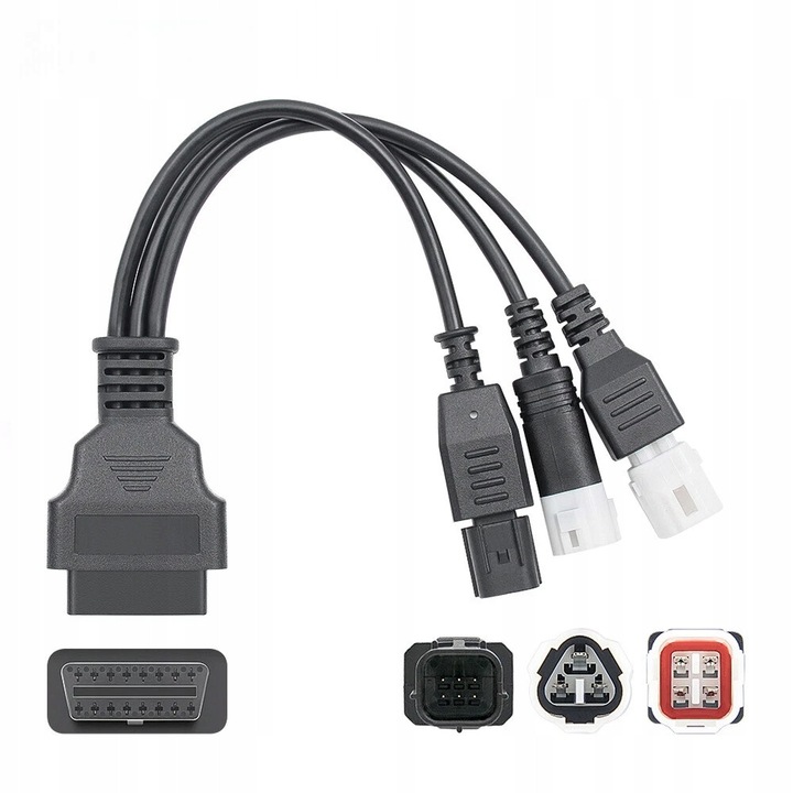 Adapter 3w1 Yamaha 3pin 4pin HONDA 6pin OBD2 16pin pentru motociclete
