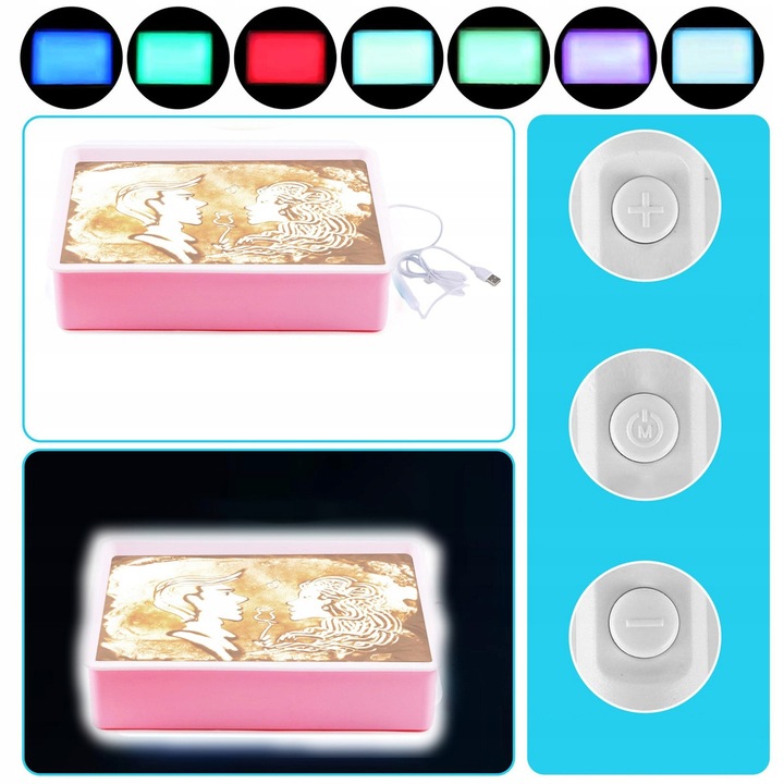 Set pictura ZREE, pictura cu nisip, cu panou LED, pentru copii