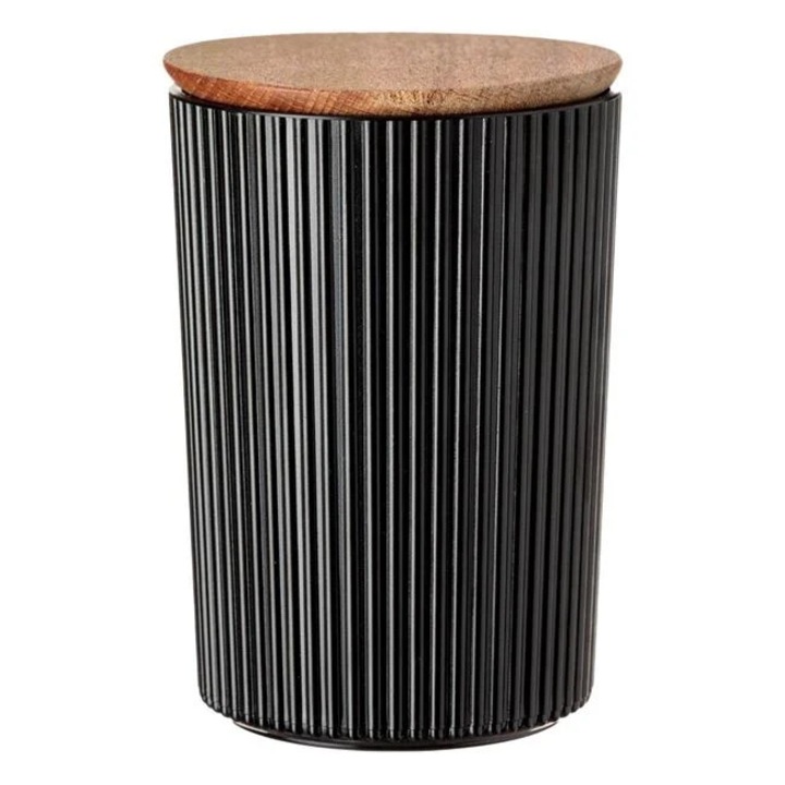 Recipient depozitare 900ml cu capac lemn si dungi negre