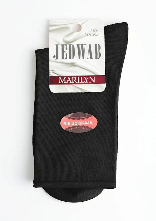Дамски чорапи, Marilyn, Silk No Stress, без стягане, от тенсел и коприна, дишащи и термоактивни, меки, с гладък завършек, размери 36-40, черни
