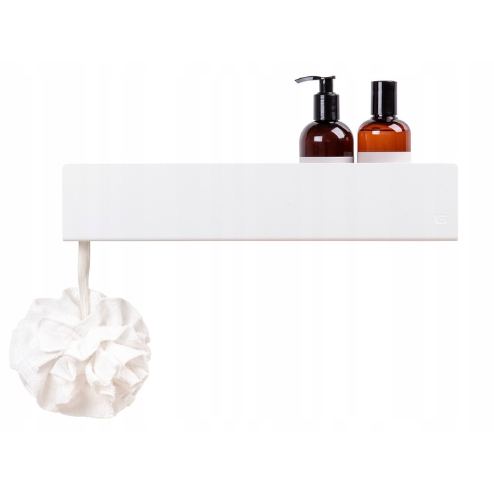 Raft de baie pentru dus ISLA 60 cm metalic montaj pe perete cu dibluri alb