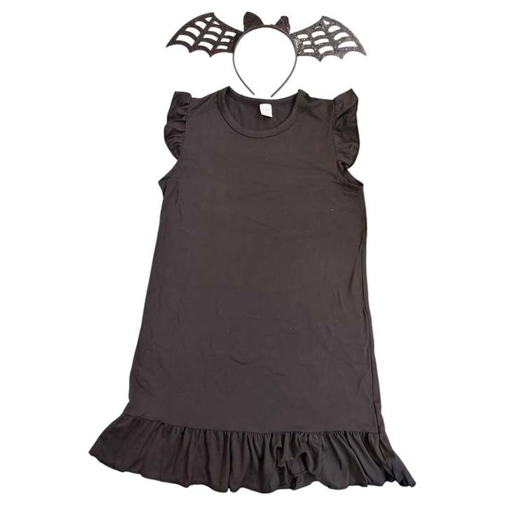 Costum liliac fata, rochie si bentita, negru, 5-6 ani, 110-116 cm