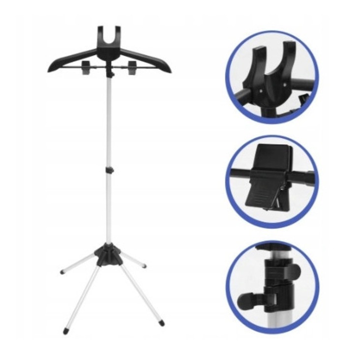 Stativ reglat pentru haine, set cu suport pentru abur, 160x40x40cm, multicolor