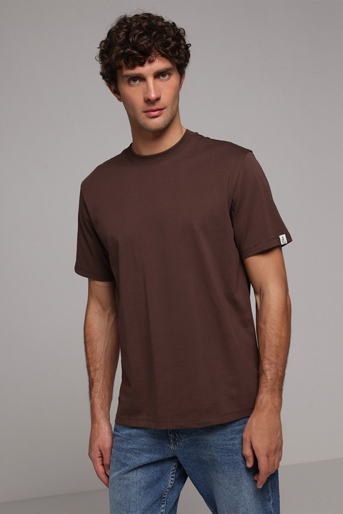 COLIN'S, Tricou uni de bumbac, Maro inchis