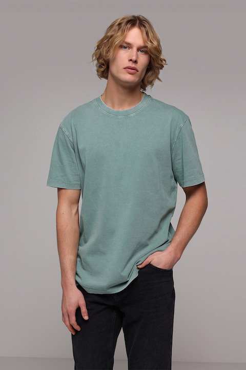 COLIN'S, Tricou uni cu decolteu la baza gatului, Verde persan