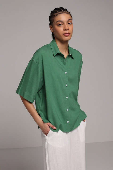 COLIN'S, Camasa lejera din amestec de in, Verde