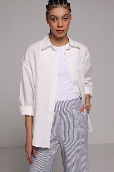 COLIN'S, Camasa de in cu buzunar pe piept, Alb