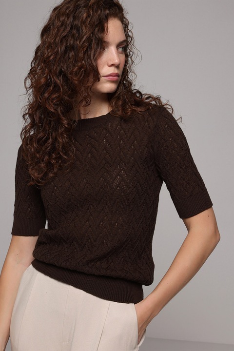 COLIN'S, Pulover cu maneci scurte, Maro inchis