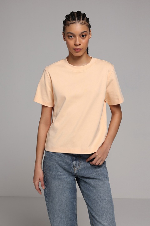 COLIN'S, Tricou uni din bumbac, Portocaliu pastel