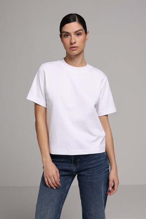 COLIN'S, Tricou uni din bumbac, Alb optic