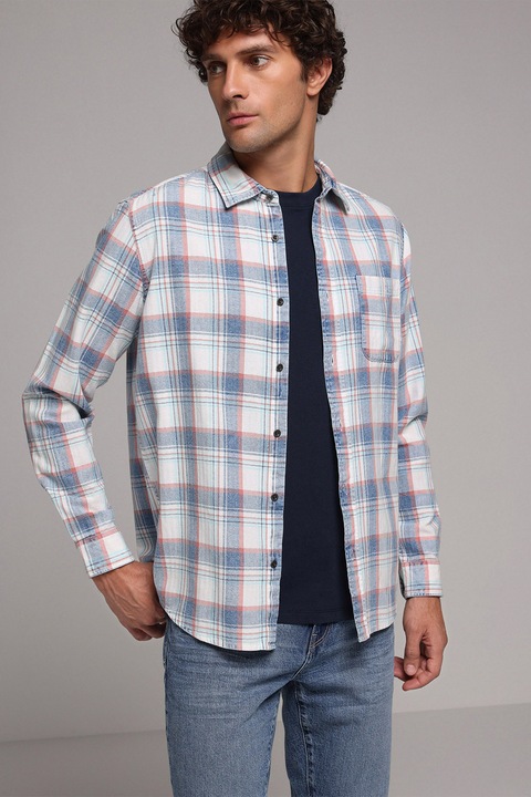 COLIN'S, Camasa regular-fit cu buzunar pe piept, Albastru inchis/Rosu stins/Albastru glaciar