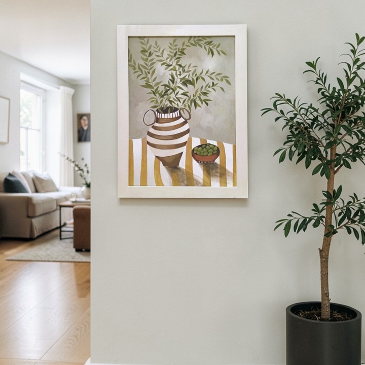 Tablou Pictat manual - OLIVIERA, amintiri din Grecia, 50/70 inramat