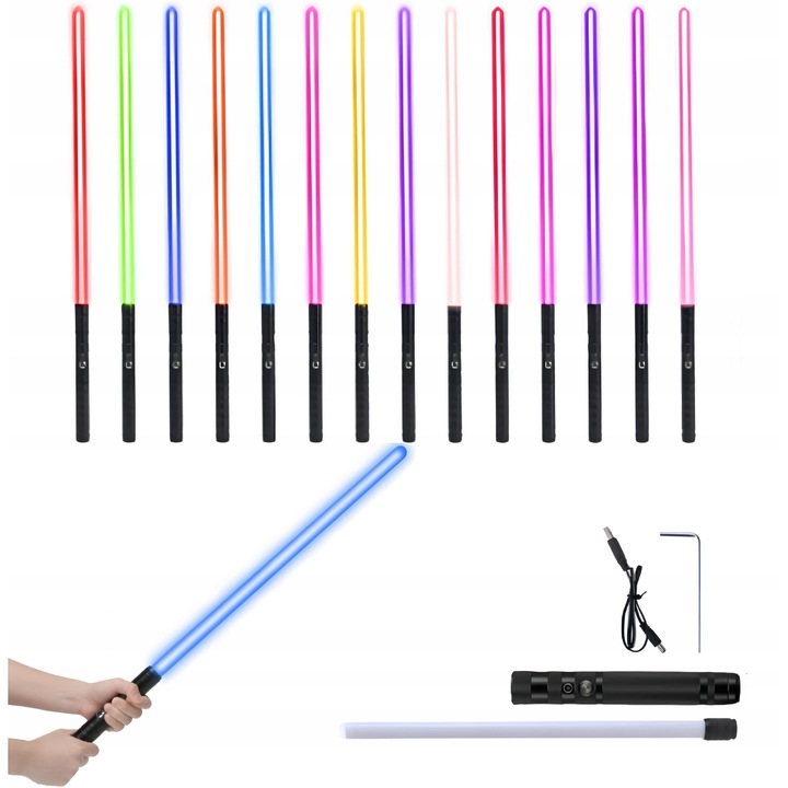 Sabie luminoasa interactiva pentru copii, 14 culori, set