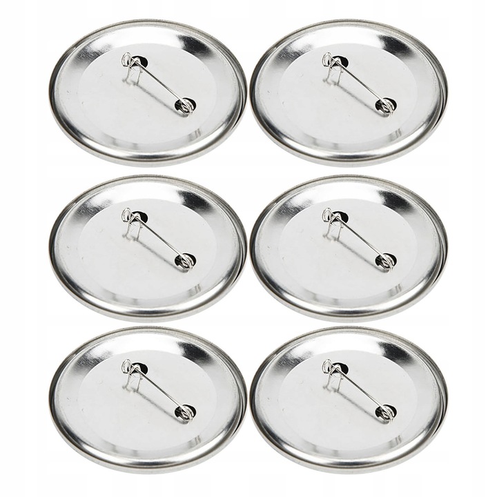Set 100 bucati materiale pentru crearea insignelor 56mm, metalic, usor de utilizat