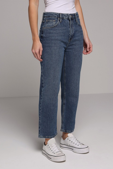 COLIN'S, Blugi crop mom fit, Albastru gentian