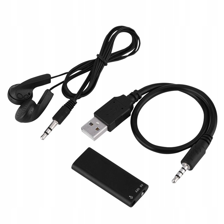 Reportofon digital, 8 GB, 15 ore inregistrare, reducere zgomot, iesire AUX 3,5 mm, set complet