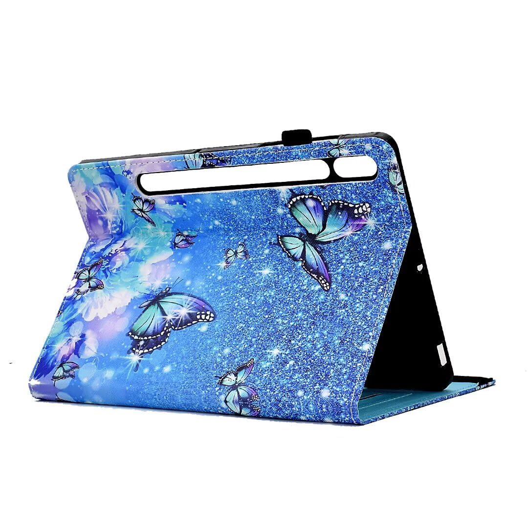 Husă flip book pentru tabletă, fluture, protecție completă, slot card, Galaxy Tab S10 FE Plus