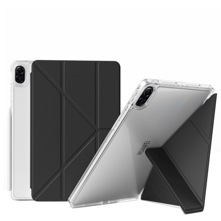 Husă tabletă, neagră, pentru Honor Pad X9, piele, slot pentru stilou, trezire automată/somn