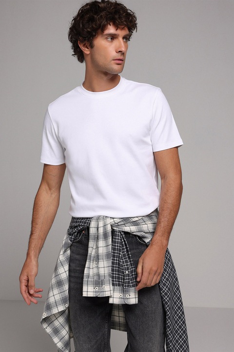 COLIN'S, Tricou uni de bumbac, Alb optic