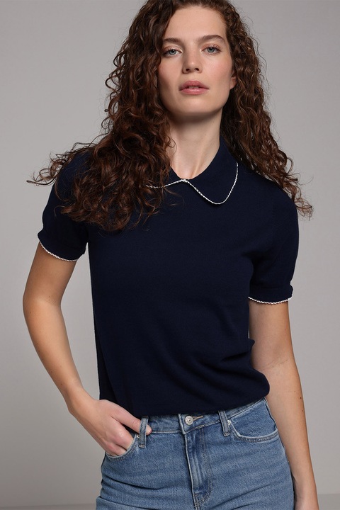 COLIN'S, Tricou slim-fit din bumbac, Bleumarin