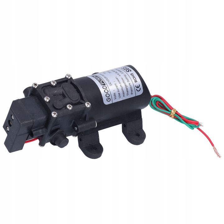 12V 70W membrán vízpumpa, ABB, 4-6L/perc, 15,7x9,5x6cm