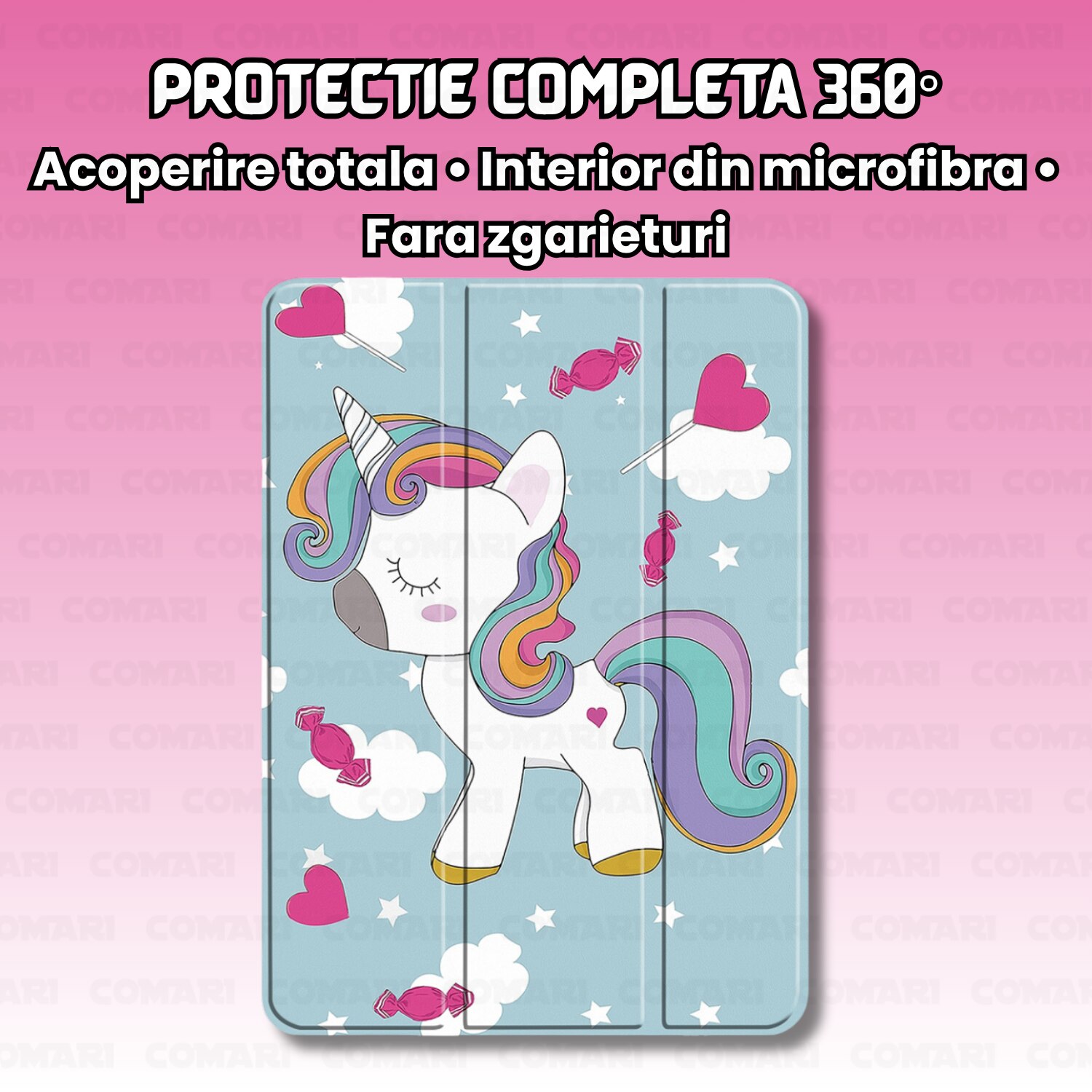 Husă pentru tabletă, Comari EliteCover, design elegant, Unicorn, pentru iPad Pro 11 (2024/2025), protecție completă