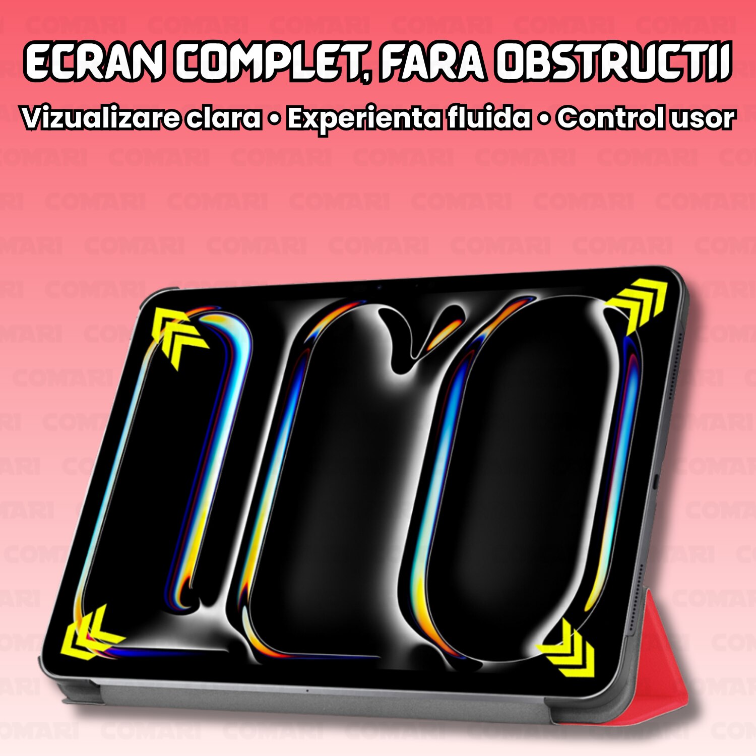 Husă tabletă Comari EliteCover pentru iPad Pro 11" (2024/2025), protecție 360, funcție stand, roșu