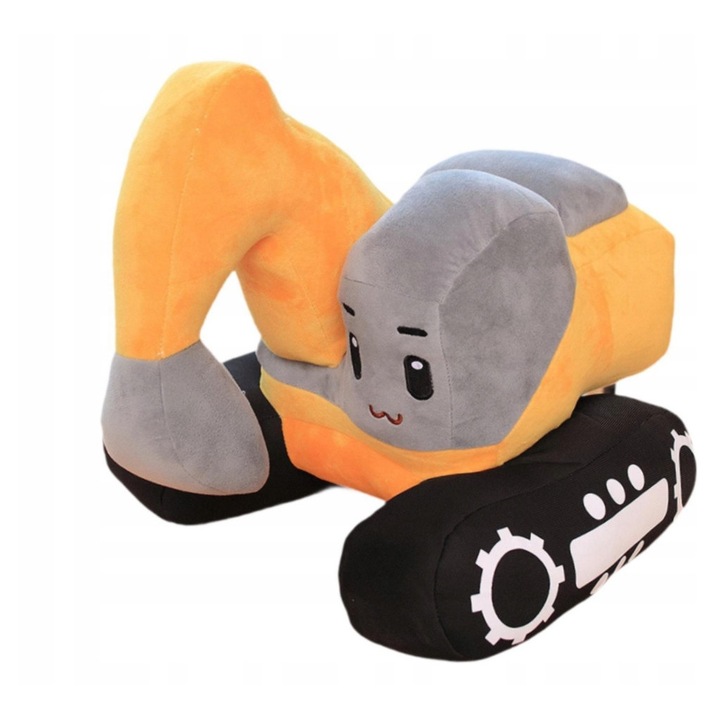 Koparka pluszata, jucarie interactiva, design unic, galben, 26x26x23cm, set 1 buc.