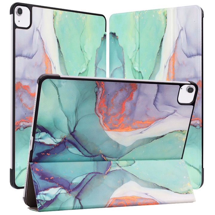 Husa tableta Comari EliteCover pentru iPad Air 13, protectie completa 360, functie stand multipla, Green Time