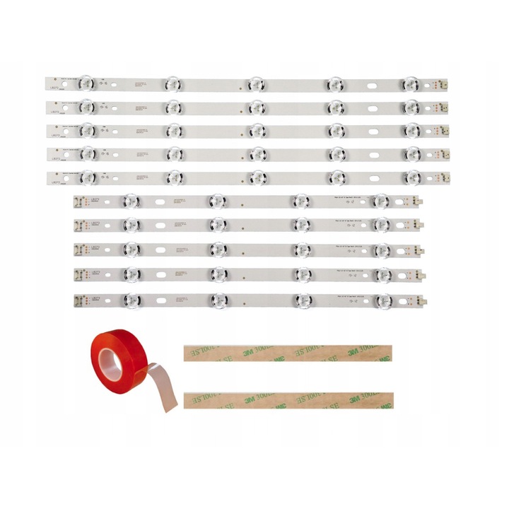 Set de iluminare LED 42'', INNOTEK POLA 2.0, 5 liste A, 5 liste B, 847mm, aluminiu