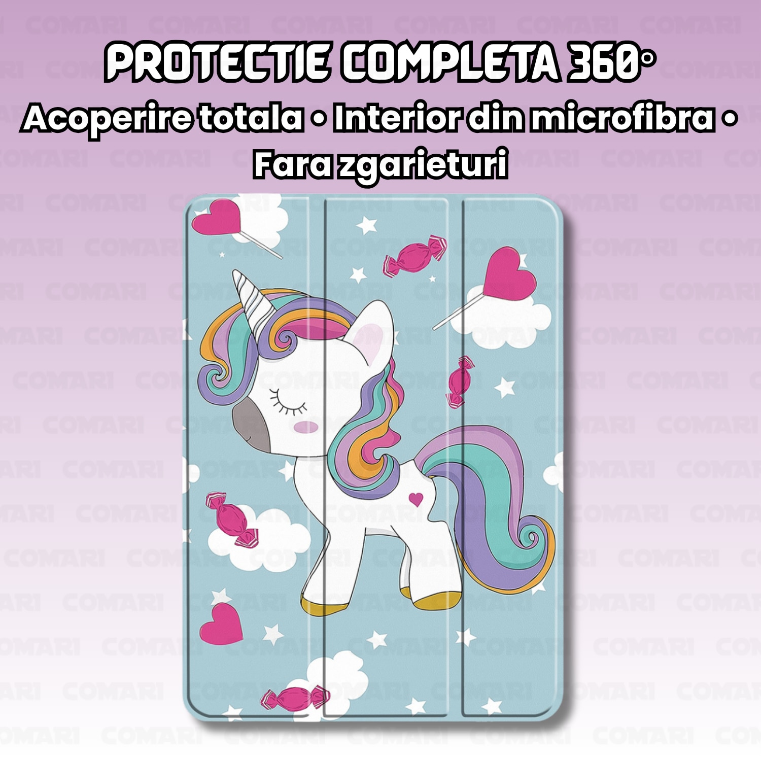 Husă tabletă Comari EliteCover, protecție completă, funcție stand, Unicorn, pentru iPad Air 13 (2024-2026)