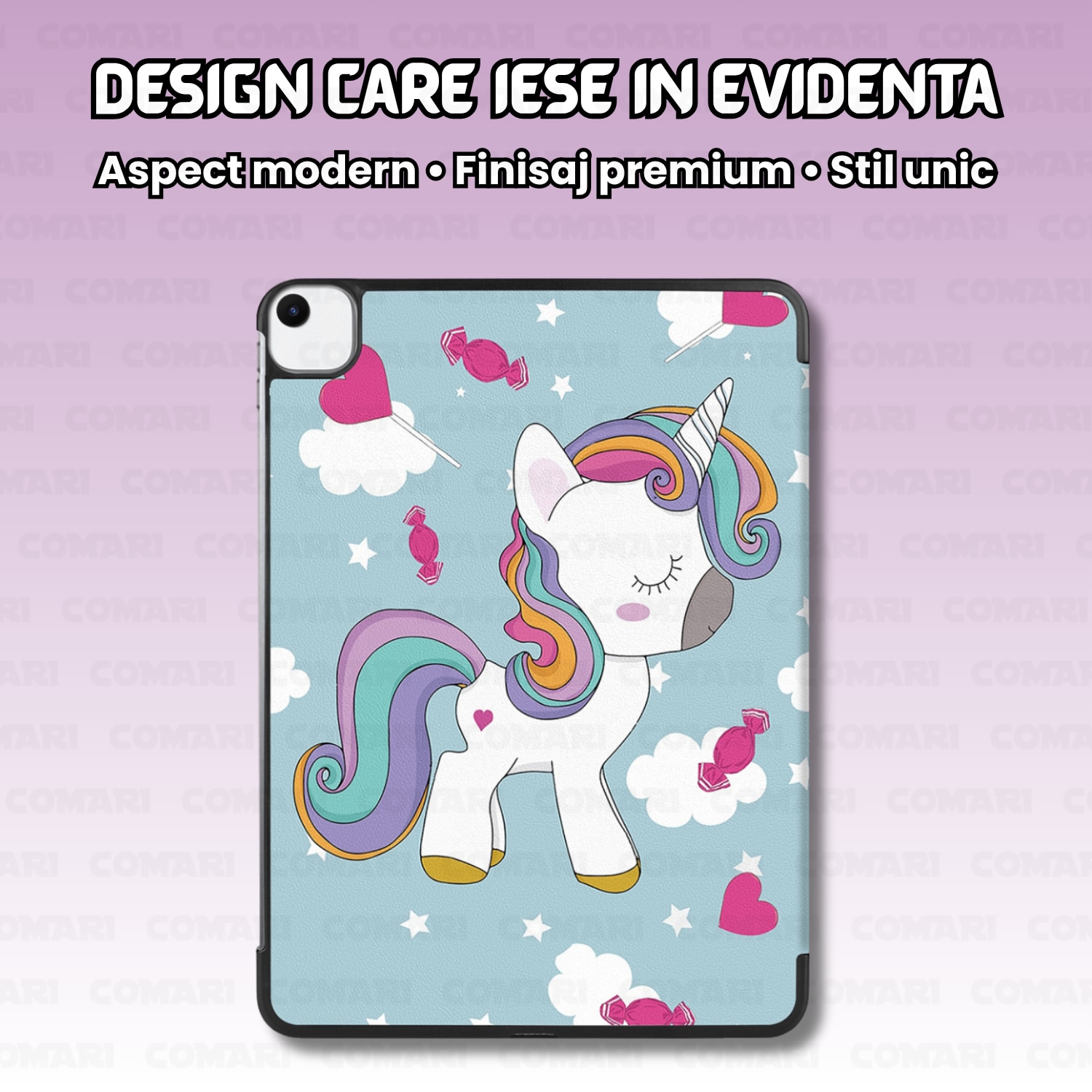 Husă tabletă Comari EliteCover, protecție completă, funcție stand, Unicorn, pentru iPad Air 13 (2024-2026)