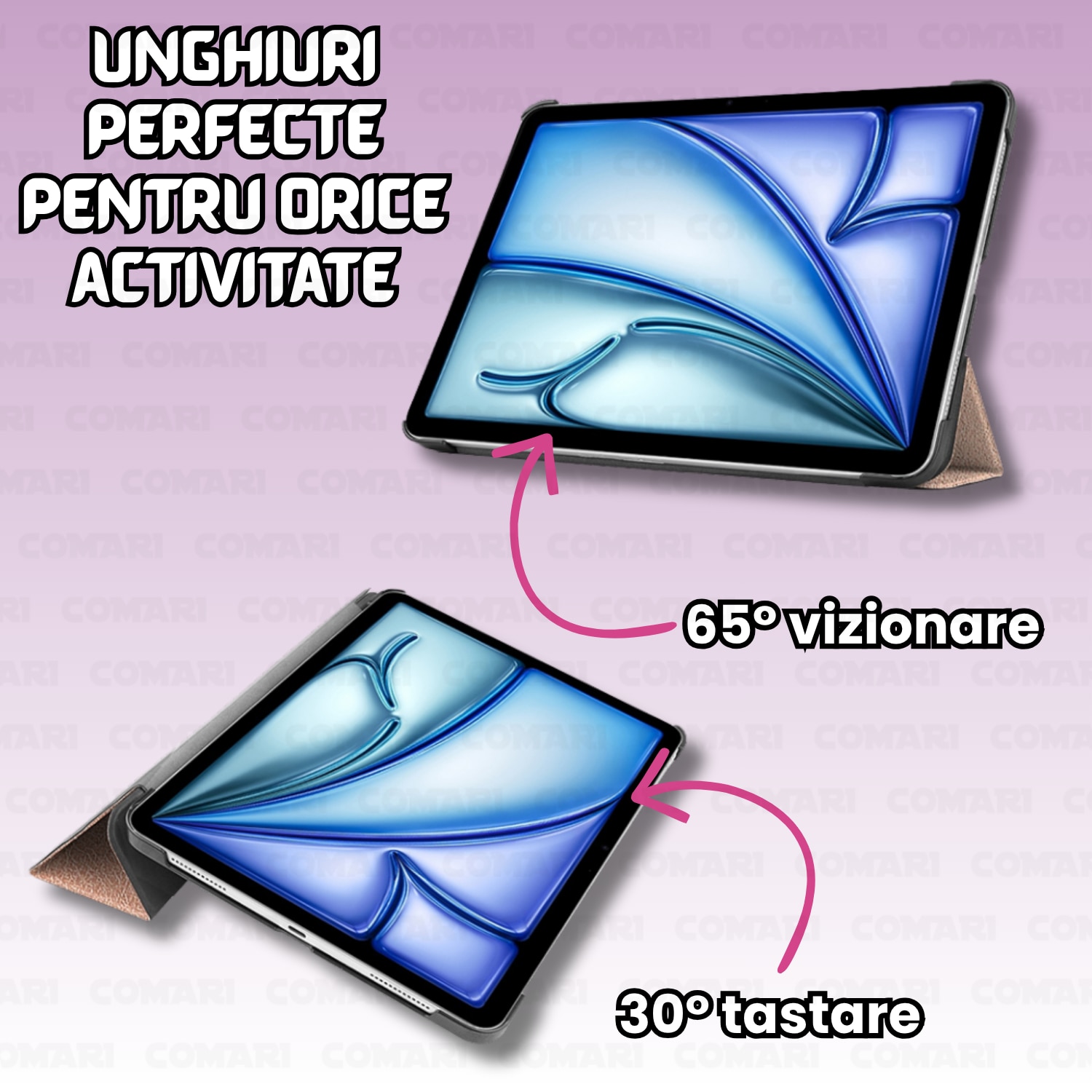 Husă tabletă Comari EliteCover, protecție completă, funcție stand, Unicorn, pentru iPad Air 13 (2024-2026)