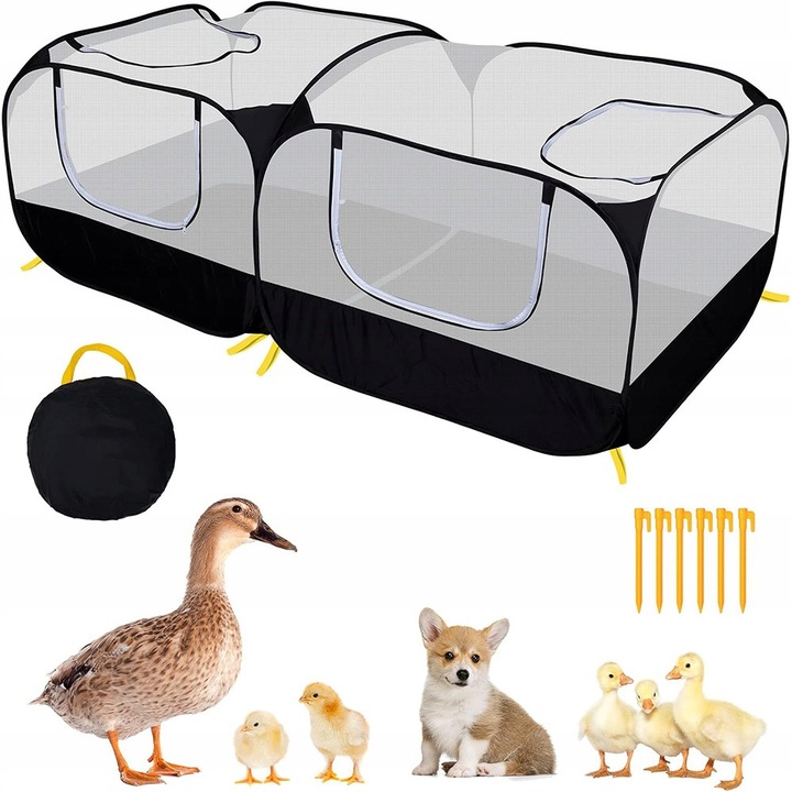 Custi pentru animale, mare, pliabil, ventilatie, 175x85x64cm